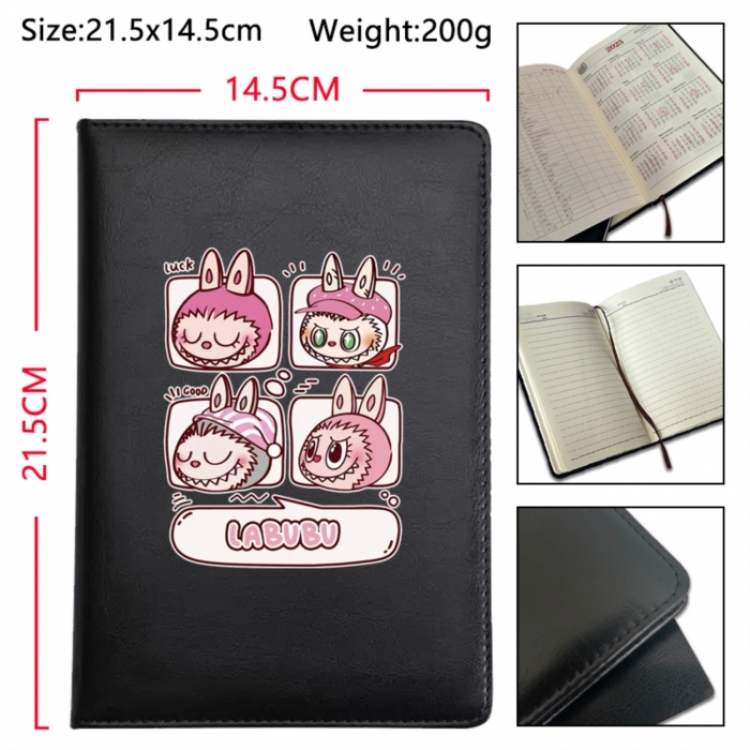 Labubu Anime Printed PU Car Thread Notebook Hard Cover 21.5x14.5cm