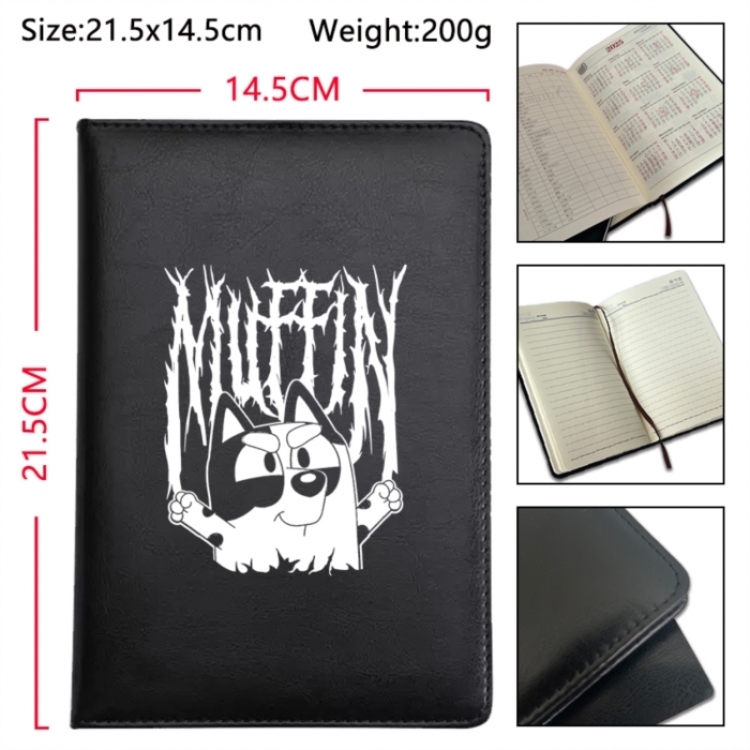 Bluey Anime Printed PU Car Thread Notebook Hard Cover 21.5x14.5cm