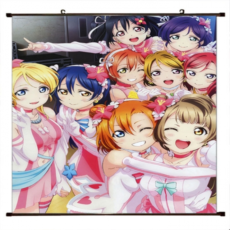LoveLive Anime black Plastic rod Cloth painting Wall Scroll 60X90CM 