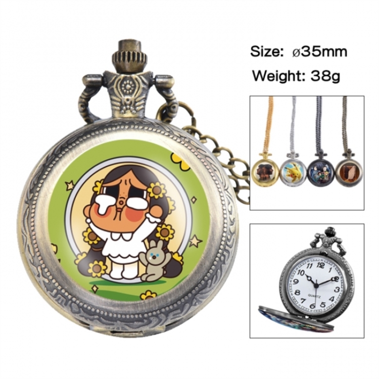 CryBaby Anime peripheral European and American retro flip pocket watch 35mm