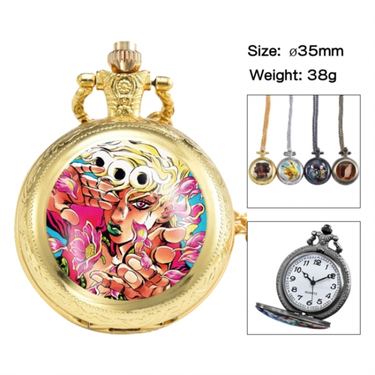 JoJos Bizarre Adventure Anime peripheral European and American retro flip pocket watch 35mm