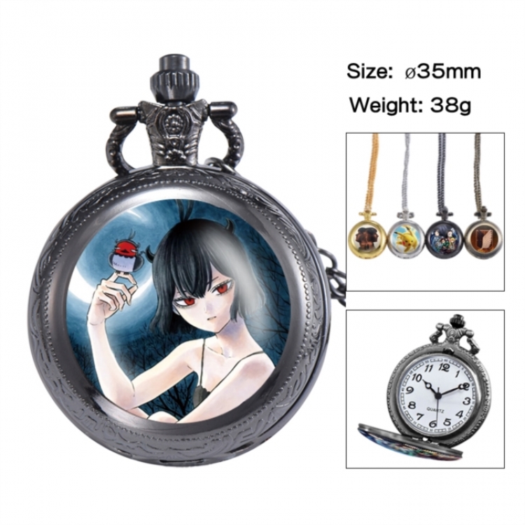 Black Clover Anime peripheral European and American retro flip pocket watch 35mm