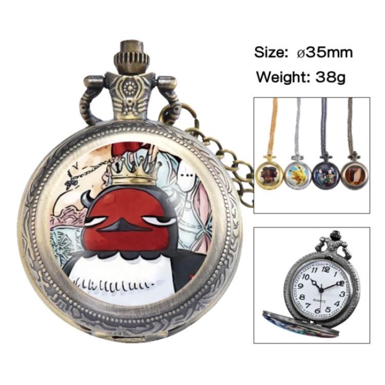 Black Clover Anime peripheral European and American retro flip pocket watch 35mm