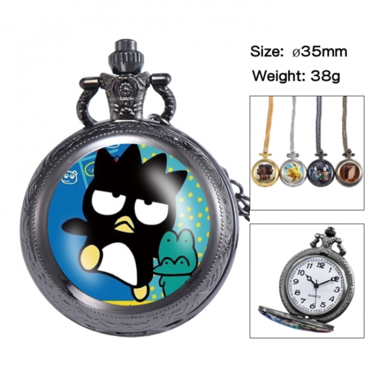 BAD BADTZ-MARU  Anime peripheral European and American retro flip pocket watch 35mm
