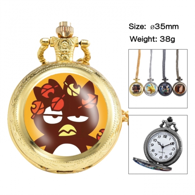 BAD BADTZ-MARU  Anime peripheral European and American retro flip pocket watch 35mm