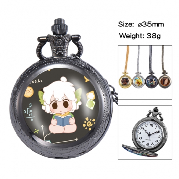 The Legend of Hei Anime peripheral European and American retro flip pocket watch 35mm