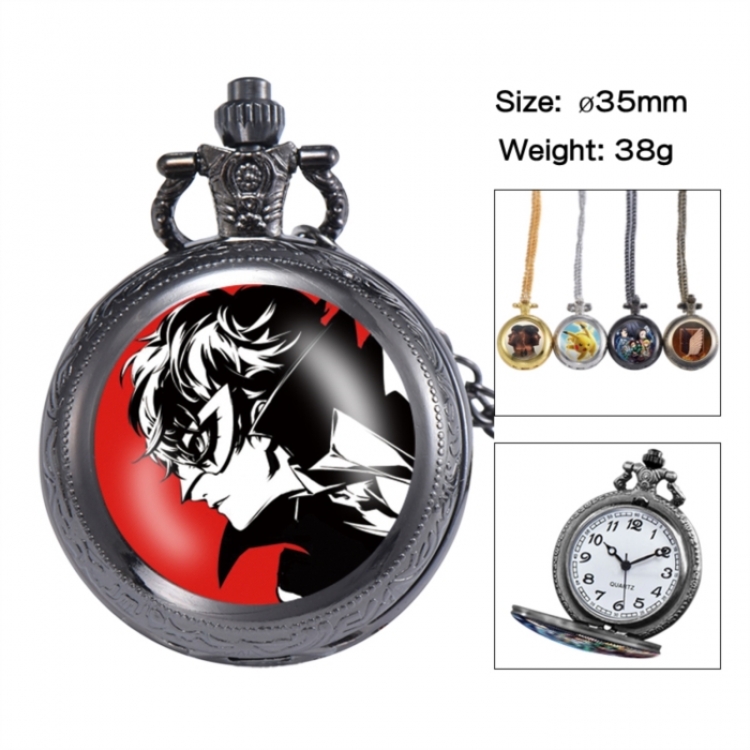 Megami Ibunroku Persona Anime peripheral European and American retro flip pocket watch 35mm