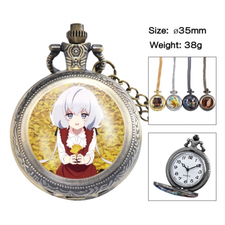 ZombieLandSaga Anime peripheral European and American retro flip pocket watch 35mm