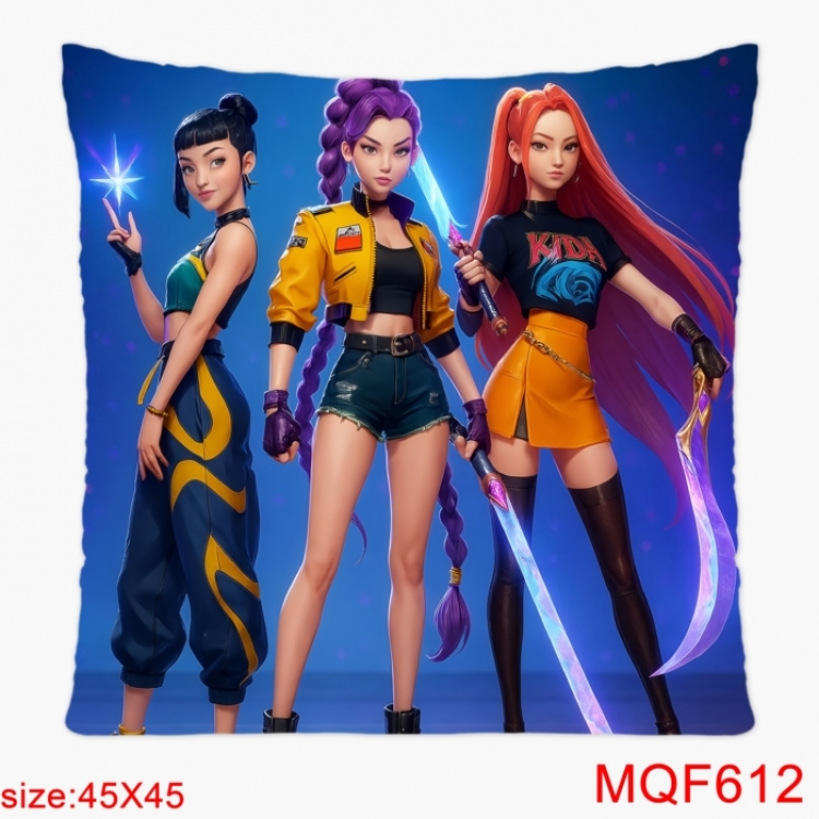 K-Pop Demon Hunters Anime square full-color pillow cushion 45X45CM NO FILLING 