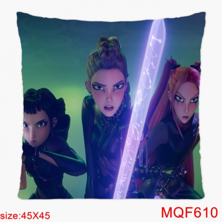 K-Pop Demon Hunters Anime square full-color pillow cushion 45X45CM NO FILLING 