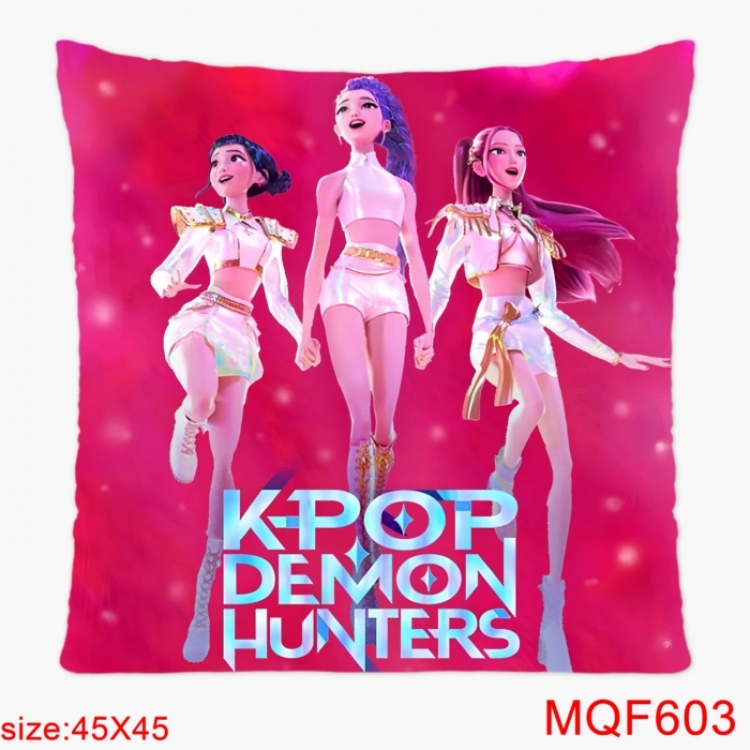 K-Pop Demon Hunters Anime square full-color pillow cushion 45X45CM NO FILLING 