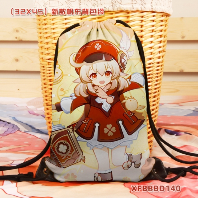 Genshin Impact Anime canvas backpack bag 32X45CM