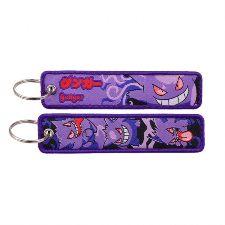 Pokemon Double sided color woven label keychain with thickened hanging rope 13x3cm 10G price for 5 pcs