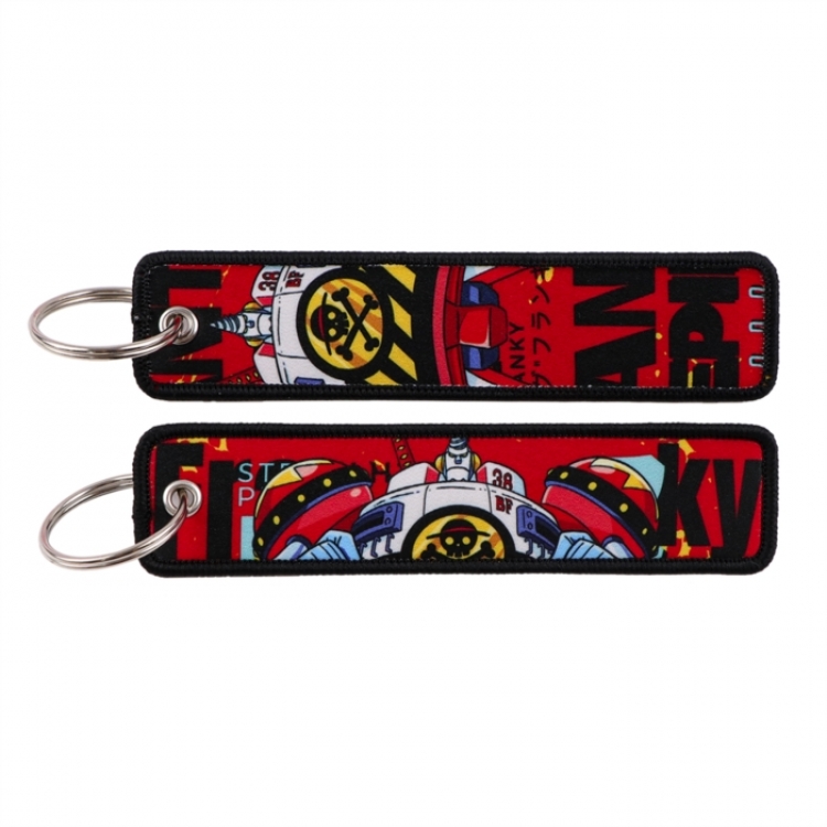 One Piece Double sided color woven label keychain with thickened hanging rope 13x3cm 10G price for 5 pcs