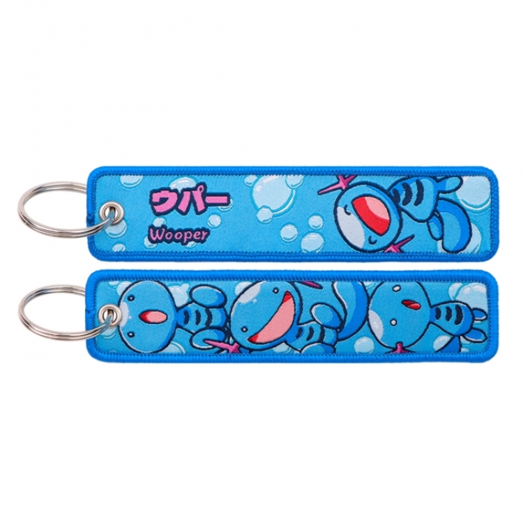  Pokemon Double sided color woven label keychain with thickened hanging rope 13x3cm 10G price for 5 pcs