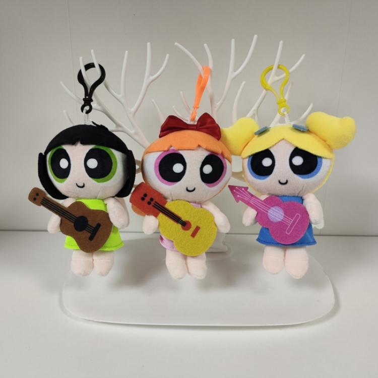 The Powerpuff Girls  Animation peripheral plush toy doll pendant 10CM a set of 3