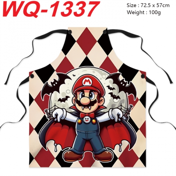 Super Mario Anime full-color printed apron 72.5x57cm
