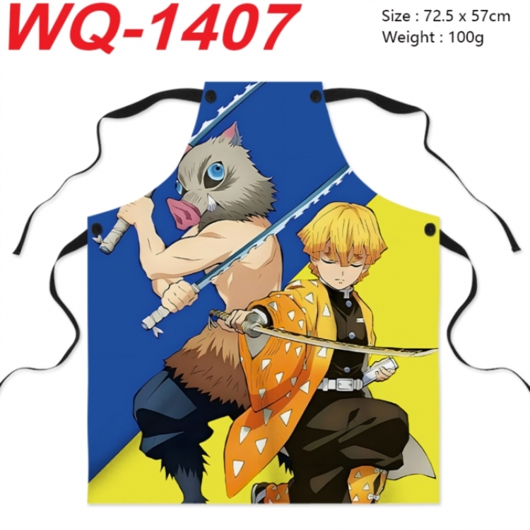 Demon Slayer Kimets Anime full-color printed apron 72.5x57cm