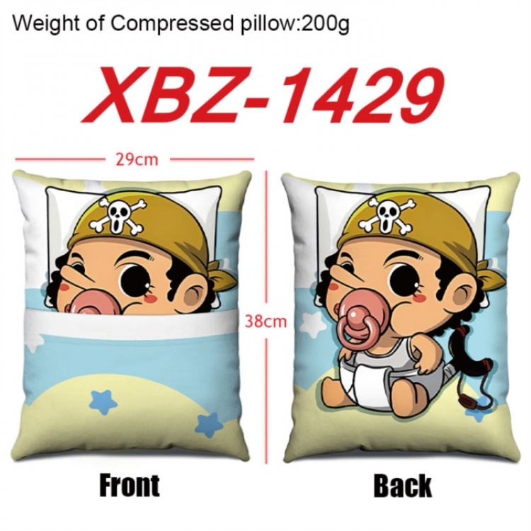 One Piece Anime Square Crystal Velvet Pillow 29X38cm