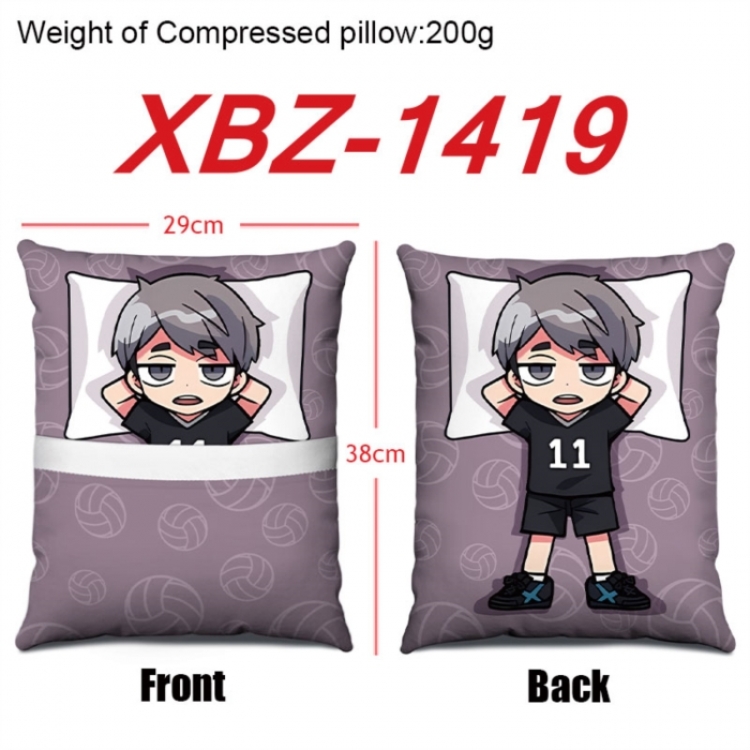 Haikyuu!! Anime Square Crystal Velvet Pillow 29X38cm