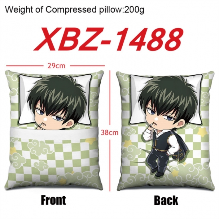Gintama Anime Square Crystal Velvet Pillow 29X38cm