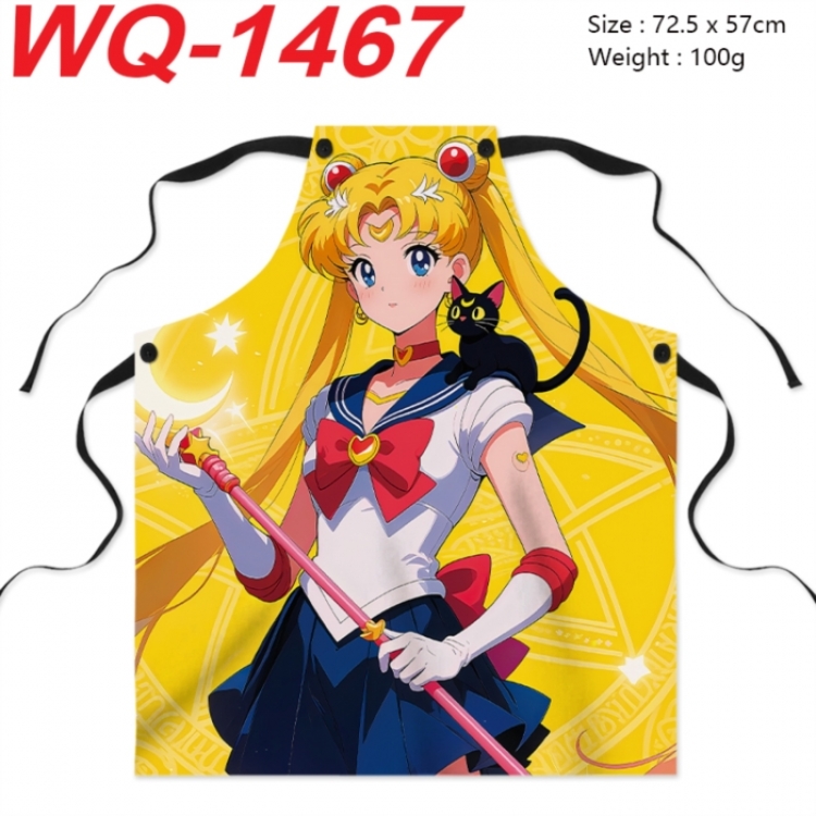sailormoon Anime full-color printed apron 72.5x57cm