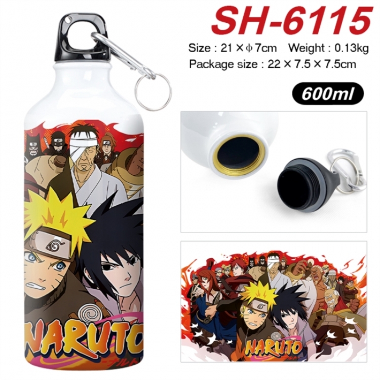 Naruto Anime print sports kettle aluminum kettle water cup 600ml 21x7cm