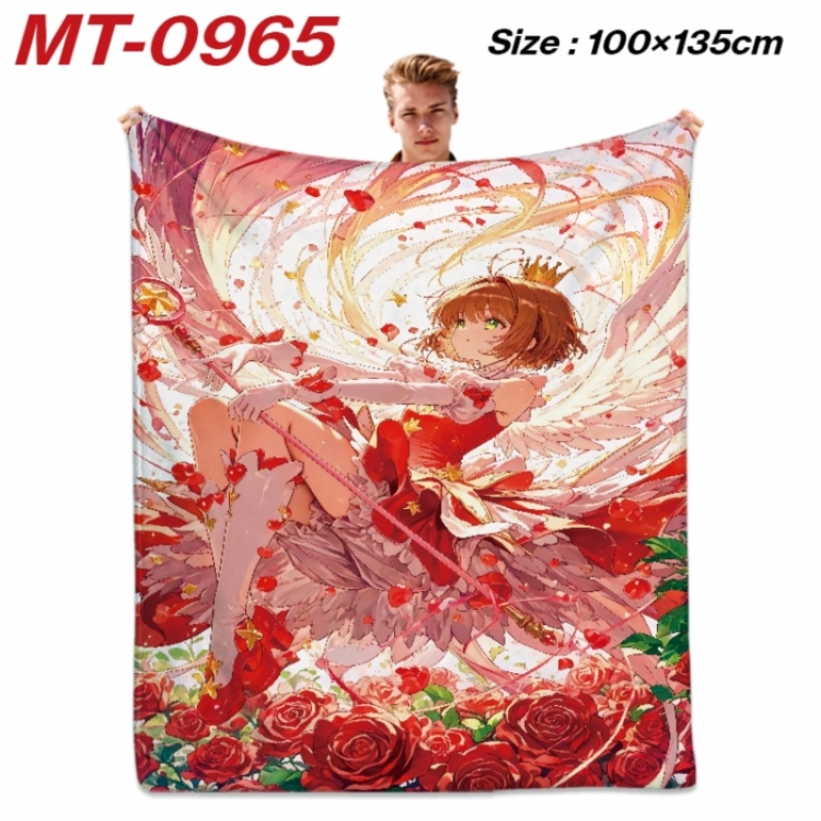 Card Captor Sakura Anime flannel blanket air conditioner quilt double-sided printing 100x135cm