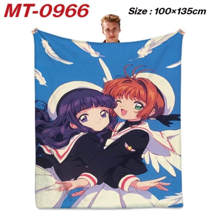 Card Captor Sakura Anime flannel blanket air conditioner quilt double-sided printing 100x135cm