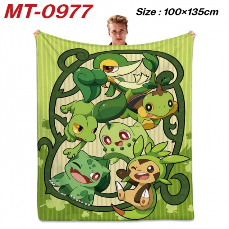 Pokemon Anime flannel blanket air conditioner quilt double-sided printing 100x135cm