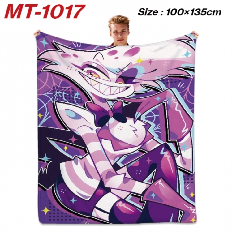 Hazbin Hotel Anime flannel blanket air conditioner quilt double-sided printing 100x135cm