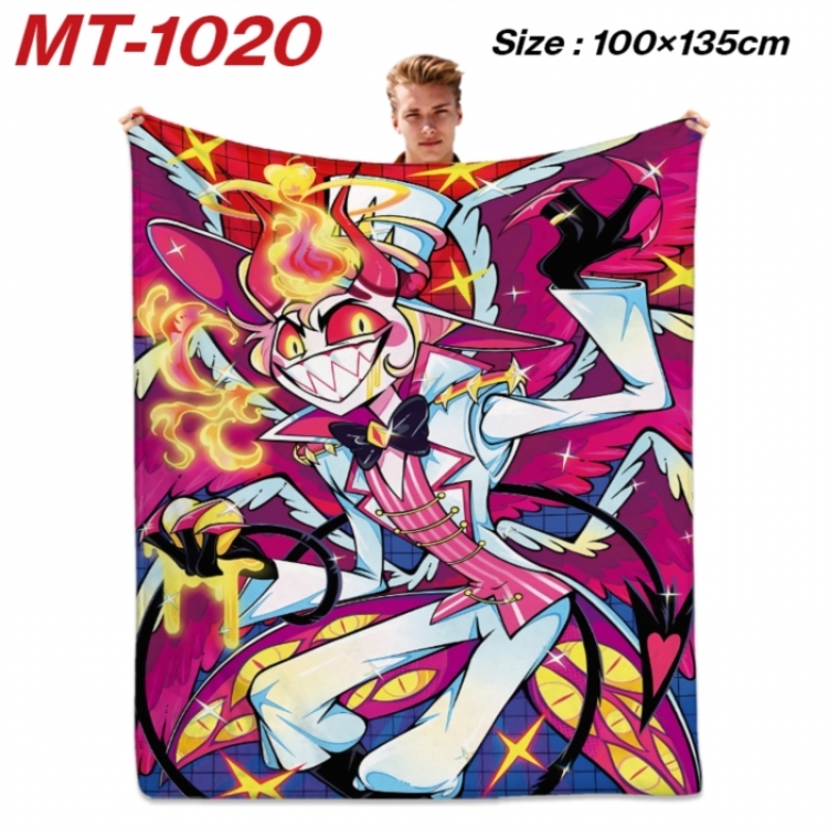 Hazbin Hotel Anime flannel blanket air conditioner quilt double-sided printing 100x135cm
