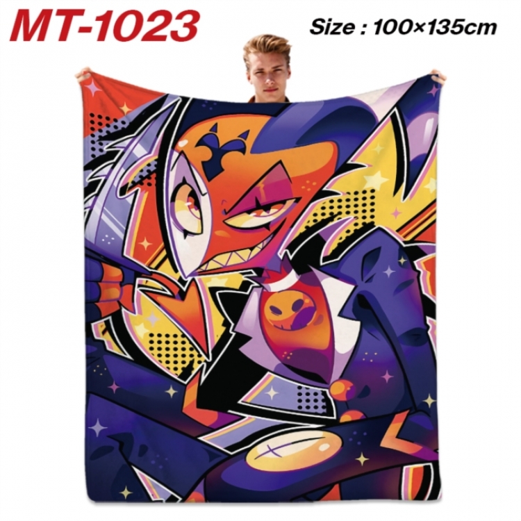 Hazbin Hotel Anime flannel blanket air conditioner quilt double-sided printing 100x135cm