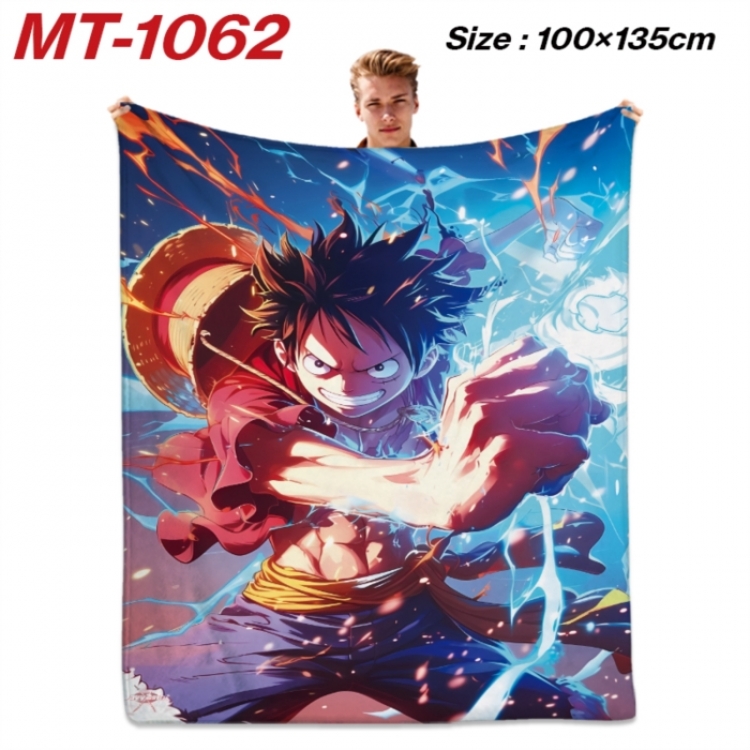 One Piece Anime flannel blanket air conditioner quilt double-sided printing 100x135cm