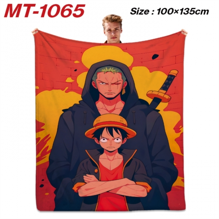 One Piece Anime flannel blanket air conditioner quilt double-sided printing 100x135cm