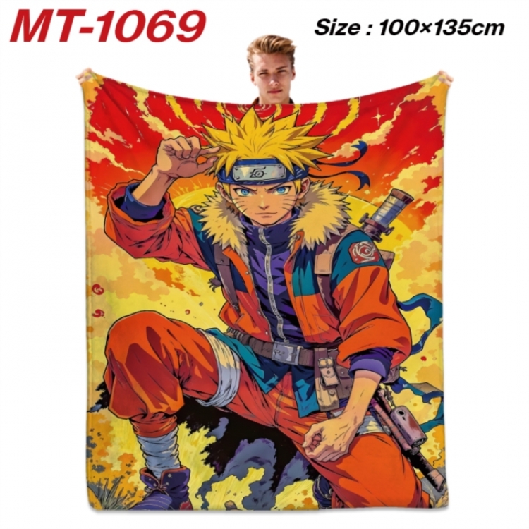 Naruto Anime flannel blanket air conditioner quilt double-sided printing 100x135cm