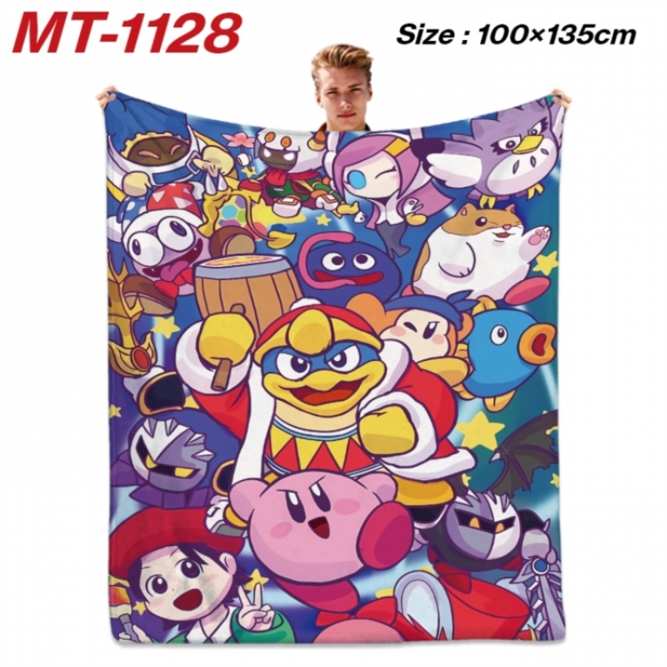 Kirby Anime flannel blanket air conditioner quilt double-sided printing 100x135cm