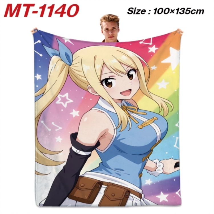 Fairy tail Anime flannel blanket air conditioner quilt double-sided printing 100x135cm