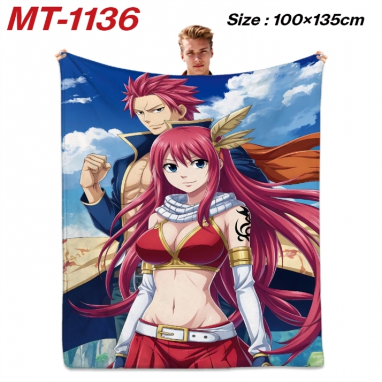 Fairy tail Anime flannel blanket air conditioner quilt double-sided printing 100x135cm