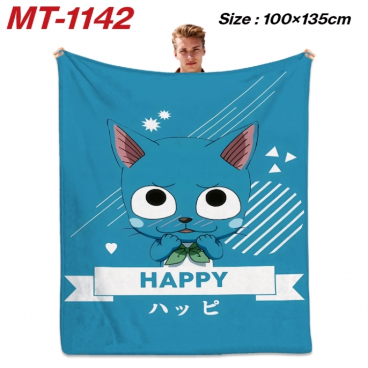 Fairy tail Anime flannel blanket air conditioner quilt double-sided printing 100x135cm