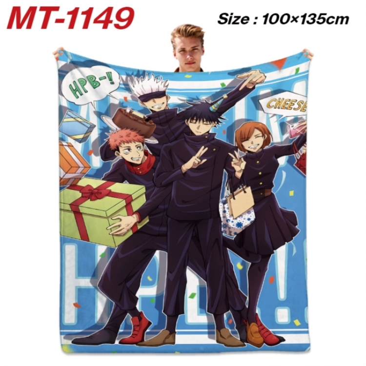 Jujutsu Kaisen  Anime flannel blanket air conditioner quilt double-sided printing 100x135cm