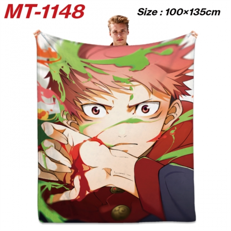 Jujutsu Kaisen  Anime flannel blanket air conditioner quilt double-sided printing 100x135cm