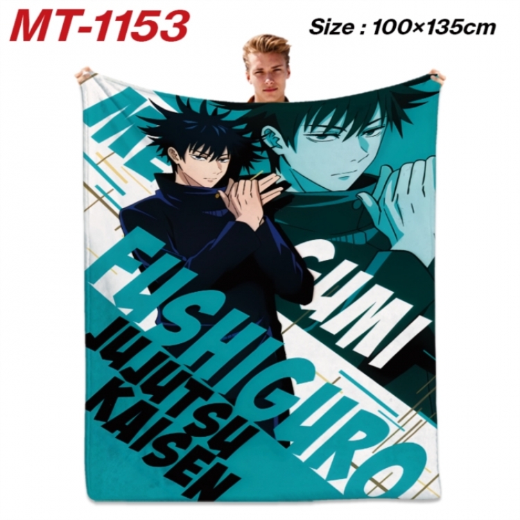Jujutsu Kaisen  Anime flannel blanket air conditioner quilt double-sided printing 100x135cm