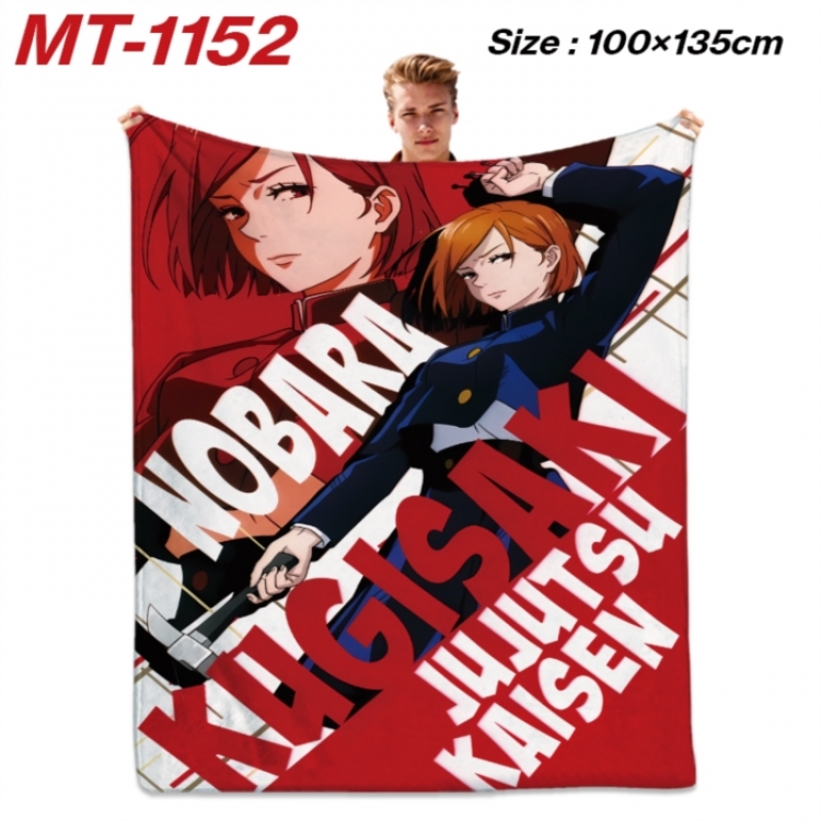 Jujutsu Kaisen  Anime flannel blanket air conditioner quilt double-sided printing 100x135cm