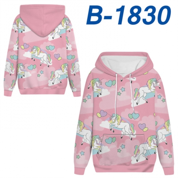 Unicorn Anime full-color health cloth hooded sweatshirt from S to 4XL 