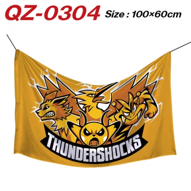 Pokemon  Anime Full Color Watermark Printing Banner 100X60CM