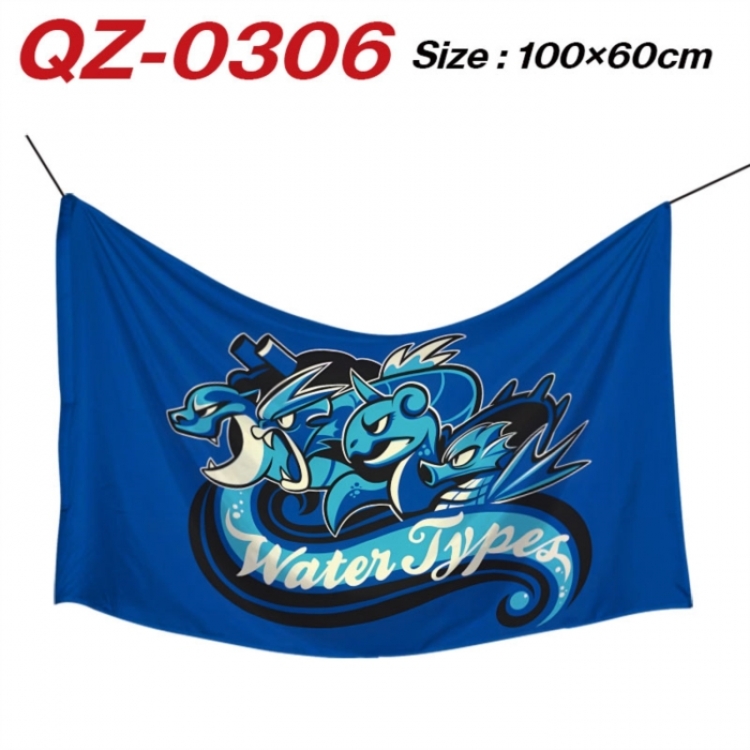 Pokemon  Anime Full Color Watermark Printing Banner 100X60CM