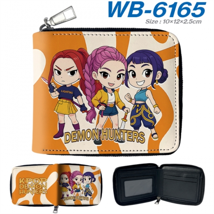K-Pop Demon Hunters Anime color short full zip folding wallet 10x12x2.5cm