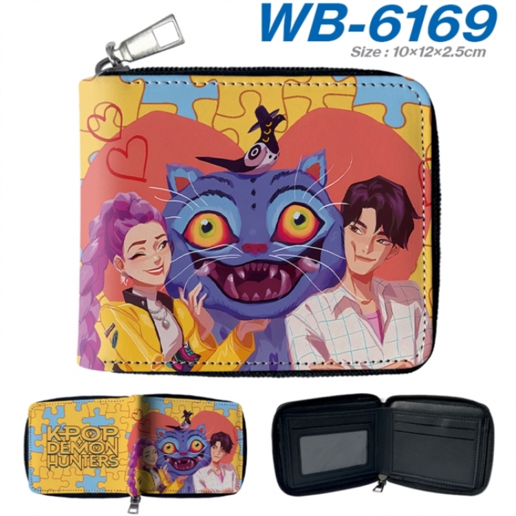 K-Pop Demon Hunters Anime color short full zip folding wallet 10x12x2.5cm