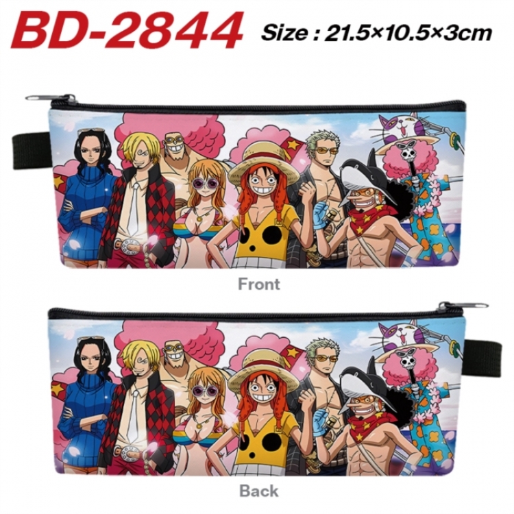 One Piece Anime PU Leather Zipper Pencil Case Stationery Box 21.5X10.5X3CM 